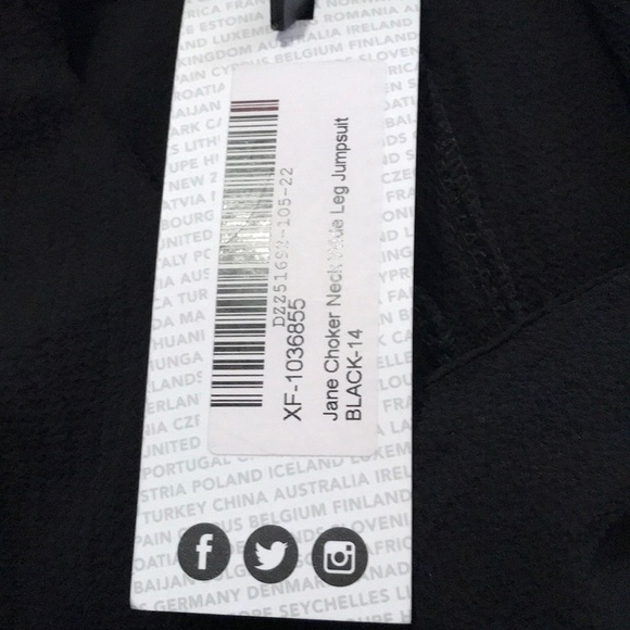 Boohoo Black Jumpsuit Laced Collar - Picture 4 of 5